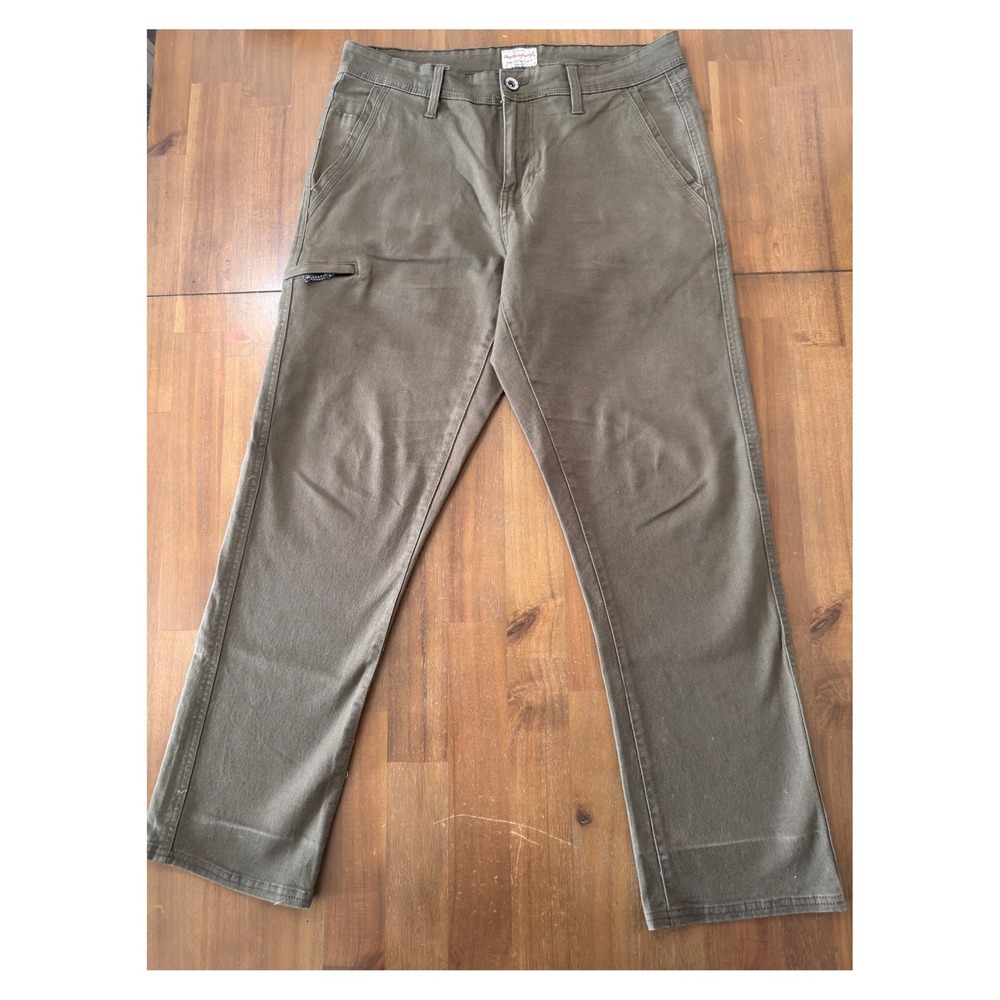 Weatherproof Vintage Mens Relaxed Fit Utility Pants brown 32x29 Stretch